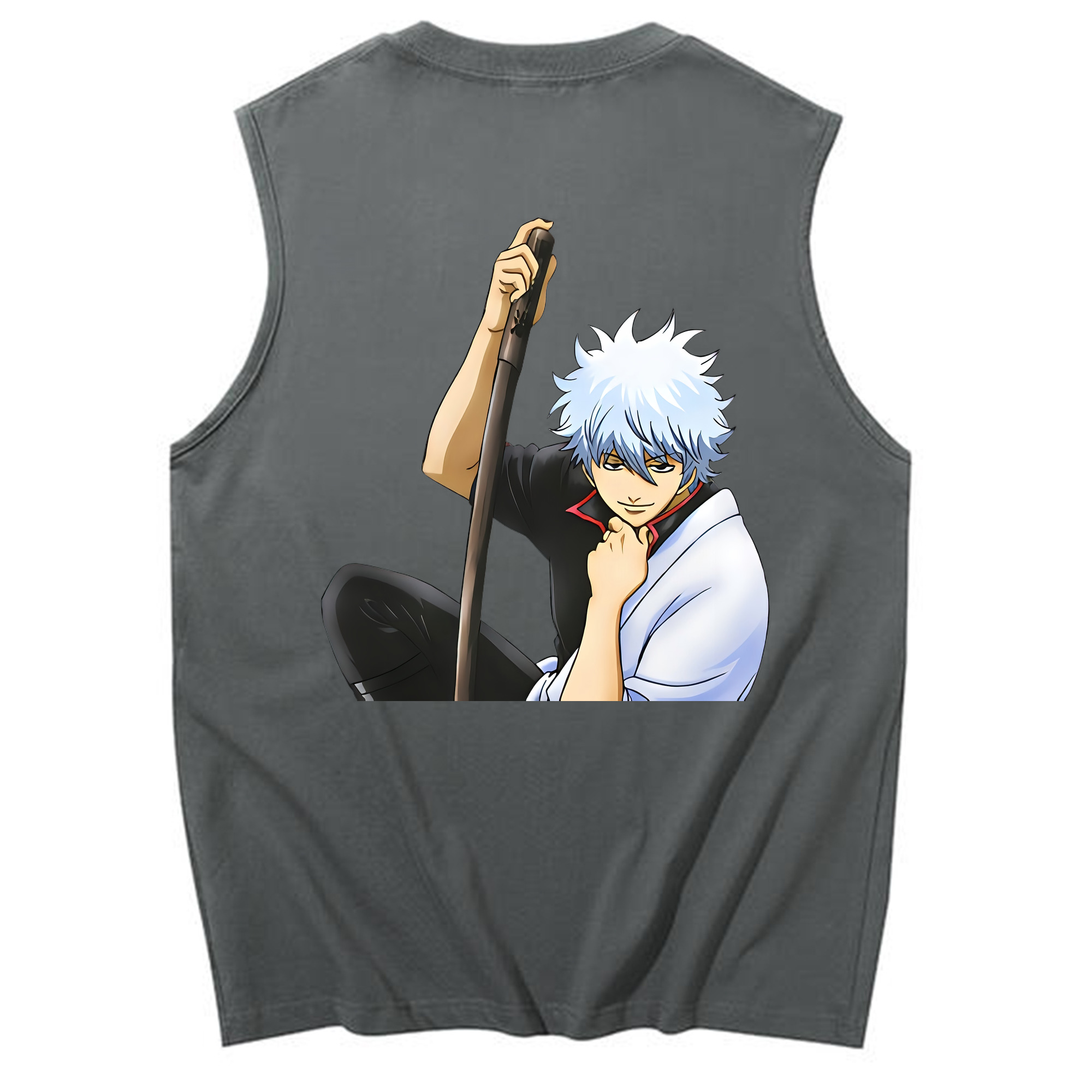 （画像用） ぎんたま 坂田銀時（さかたぎんとき） 神楽 志村新八（しむら しんぱち） GINTAMA Sakata Gintoki Kagura Shimura Shinpachi コットン100％タンクトップ（背面プリント）